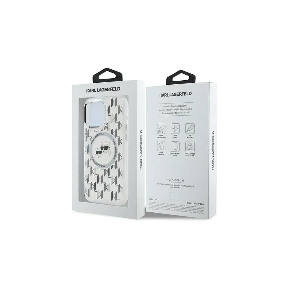 Hurtownia GSM - Karl Lagerfeld KLHMP15XHMCKMHT Apple iPhone 15 Pro Max IML Monogram Karl&Choupette Kopf MagSafe transparent - KLD21707 - {ean13} - Hurt