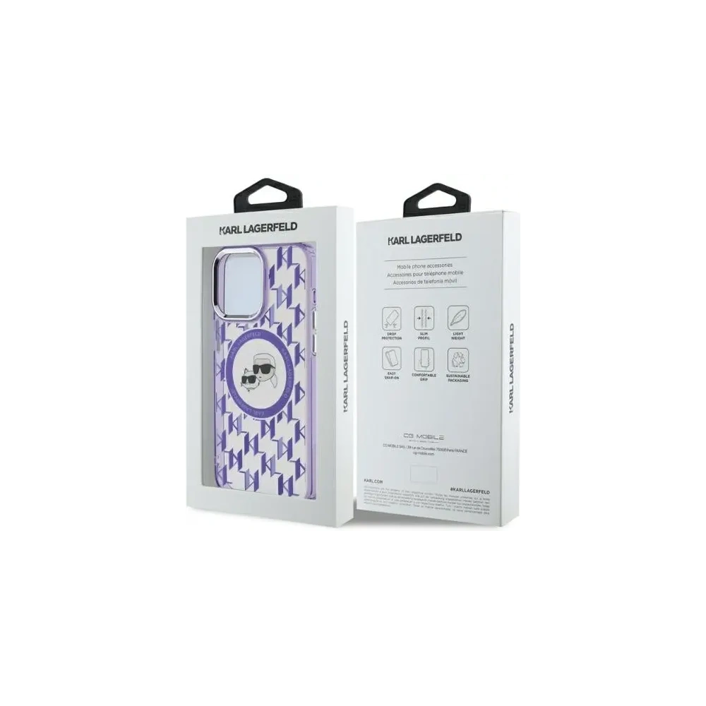 Hurtownia GSM - Karl Lagerfeld KLHMP15XHMCKMHU Apple iPhone 15 Pro Max IML Monogram Karl&Choupette Kopf MagSafe lila - KLD21708 - {ean13} - Hurt