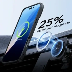Hurtownia GSM - ESR Stand clasic hibrid Halolock MagSafe și sticlă călită Apple iPhone 16 Pro Max Transparent/negru - ESR841 - {ean13} - Hurt