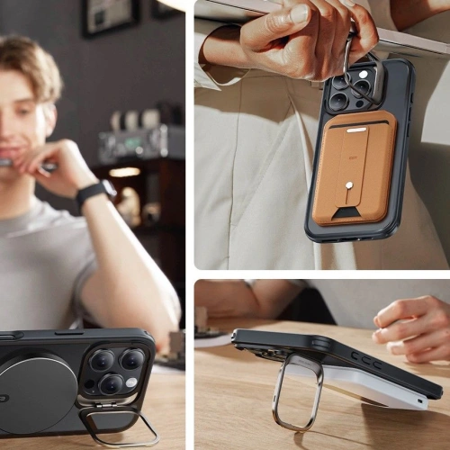Zestaw ESR Classic Hybrid Kickstand Halolock MagSafe & Tempered Glass Apple iPhone 16 Pro Max Frosted Black