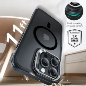 Hurtownia GSM - ESR Stand de tip hibrid clasic Halolock MagSafe & sticlă călită Apple iPhone 16 Pro Max Negru Înghețat - ESR842 - {ean13} - Hurt