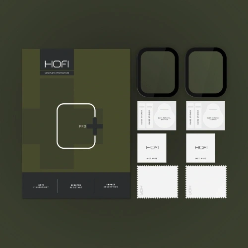 Szkło hybrydowe Hofi Hybrid Pro+ Apple Watch 10 / 11 42mm Black [2 PACK]