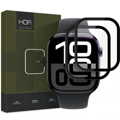 Szkło hybrydowe Hofi Hybrid Pro+ Apple Watch 10 / 11 46mm Black [2 PACK]