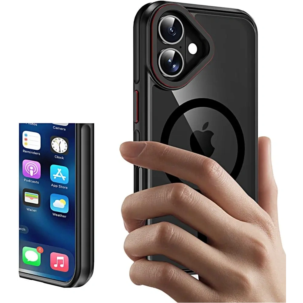 Hurtownia GSM - Tech-Protect MagHybrid MagSafe Apple iPhone 16 Fekete/piros - THP3223 - {ean13} - Hurt
