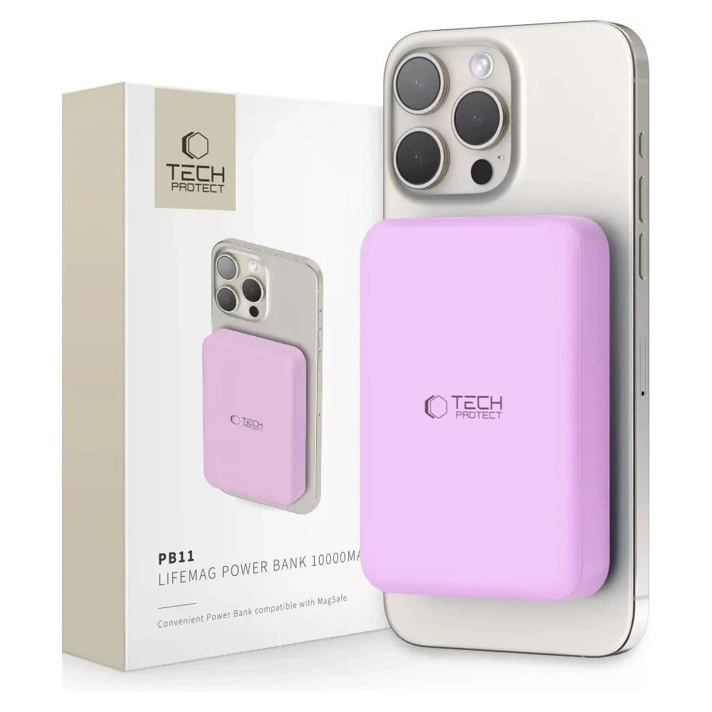 Hurtownia GSM - Tech-Protect PB11 LifeMag MagSafe Power Bank 10000mAh Lila - THP3230 - {ean13} - Hurt