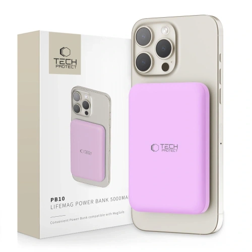 Powerbank Tech-Protect PB10 LifeMag MagSafe Power Bank 5000mAh Lilac