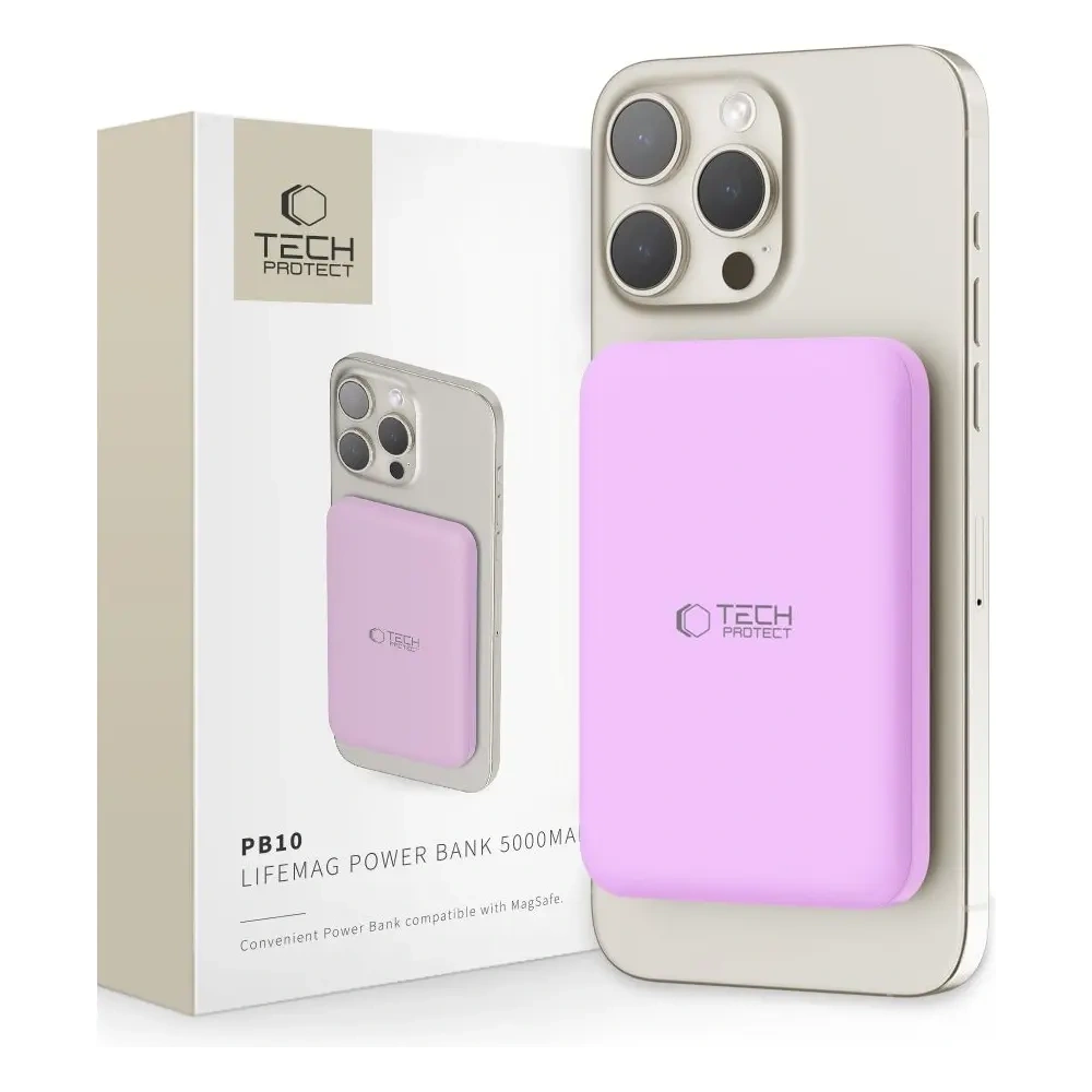 Hurtownia GSM - Tech-Protect PB10 LifeMag MagSafe Baterie externă 5000mAh Lila - THP3231 - {ean13} - Hurt