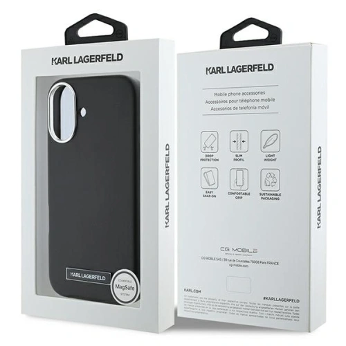 Etui Karl Lagerfeld KLHMP16MPGMSRPK Apple iPhone 16 Plus hardcase FW Metal Plate MagSafe czarny/black