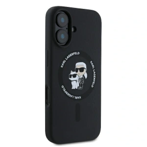 Etui Karl Lagerfeld KLHMP16MSCMKCRHK Apple iPhone 16 Plus hardcase Silicone Karl&Choupette Ring MagSafe czarny/black
