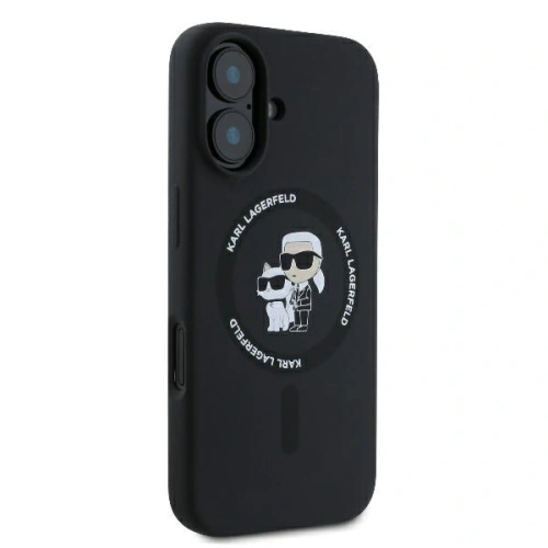 Etui Karl Lagerfeld KLHMP16MSCMKCRHK Apple iPhone 16 Plus hardcase Silicone Karl&Choupette Ring MagSafe czarny/black