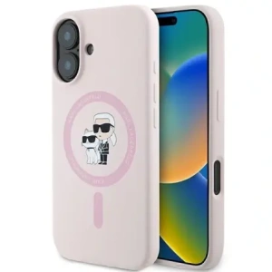 Hurtownia GSM - Karl Lagerfeld KLHMP16MSCMKCRHP Apple iPhone 16 Plus keménytok Szilikon Karl&Choupette Gyűrű MagSafe rózsaszín - KLD21715 - {ean13} - Hurt