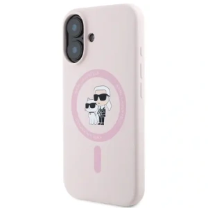 Hurtownia GSM - Karl Lagerfeld KLHMP16MSCMKCRHP Apple iPhone 16 Plus keménytok Szilikon Karl&Choupette Gyűrű MagSafe rózsaszín - KLD21715 - {ean13} - Hurt