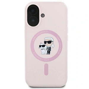 Etui Karl Lagerfeld KLHMP16MSCMKCRHP Apple iPhone 16 Plus hardcase Silicone Karl&Choupette Ring MagSafe różowy/pink