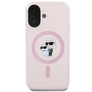 Hurtownia GSM - Karl Lagerfeld KLHMP16MSCMKCRHP Apple iPhone 16 Plus keménytok Szilikon Karl&Choupette Gyűrű MagSafe rózsaszín - KLD21715 - {ean13} - Hurt