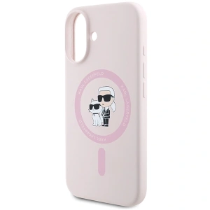 Etui Karl Lagerfeld KLHMP16MSCMKCRHP Apple iPhone 16 Plus hardcase Silicone Karl&Choupette Ring MagSafe różowy/pink