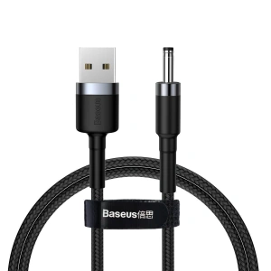 Kabel USB do DC 3,5mm Baseus Cafule, 2A, 1m (czarno-szary)