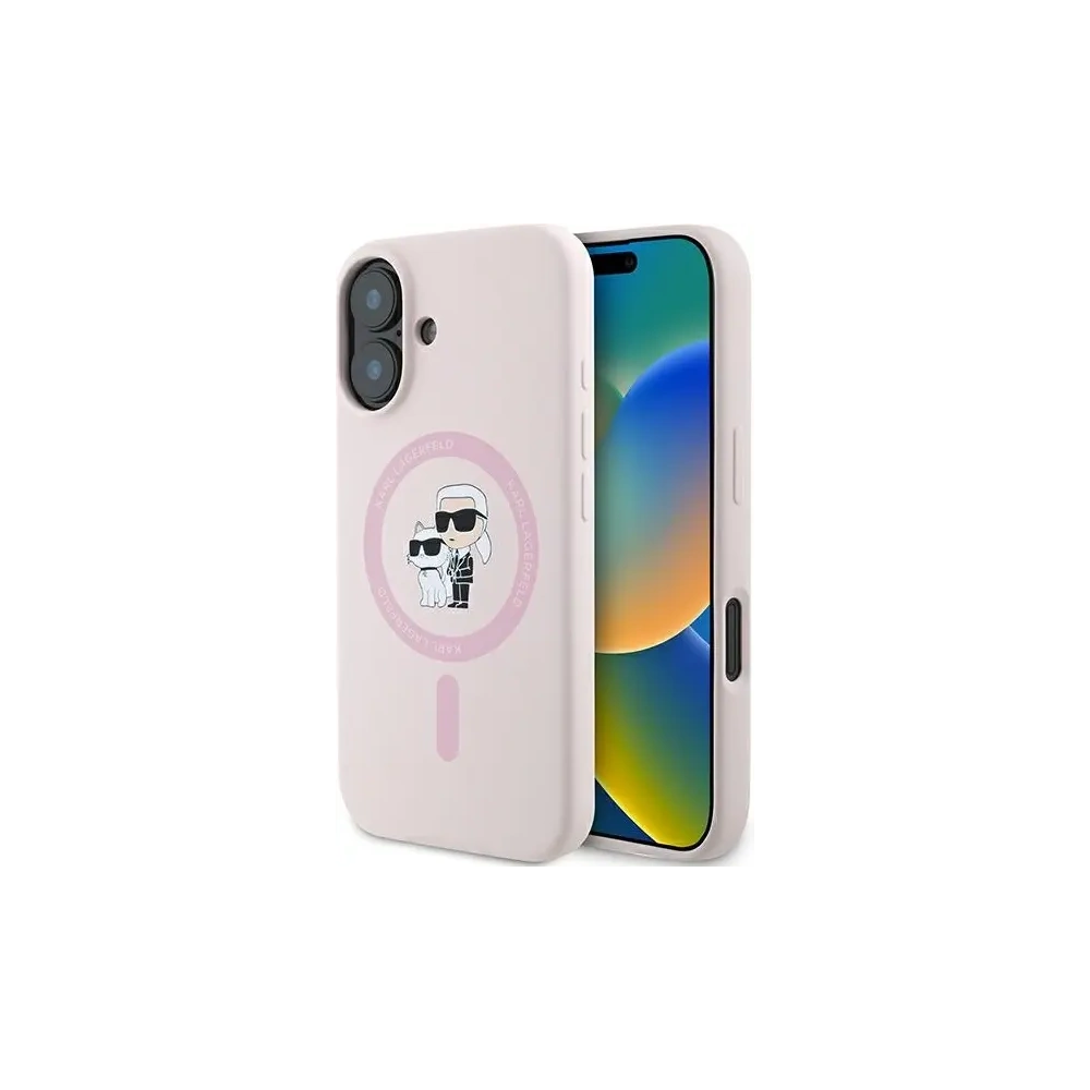 Hurtownia GSM - Karl Lagerfeld KLHMP16SSCMKCRHP Apple iPhone 16 carcasă dură din silicon Karl&Choupette MagSafe roz - KLD21722 - {ean13} - Hurt