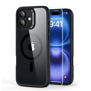 Hurtownia GSM - ESR Classic Hybrid Halolock MagSafe & Tempered Glass Apple iPhone 16 Plus Átlátszó/fekete - ESR845 - {ean13} - Hurt