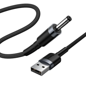 Hurtownia GSM - USB-Kabel zu DC 3,5mm Baseus Cafule, 2A, 1m (schwarz-grau) - BSU1046BLKGRY - {ean13} - Hurt
