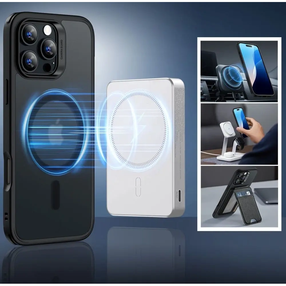 Hurtownia GSM - ESR Classic Hybrid Halolock MagSafe & Tempered Glass Apple iPhone 16 Pro Max Mražená černá - ESR846 - {ean13} - Hurt
