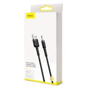 Hurtownia GSM - USB-Kabel zu DC 3,5mm Baseus Cafule, 2A, 1m (schwarz-grau) - BSU1046BLKGRY - {ean13} - Hurt