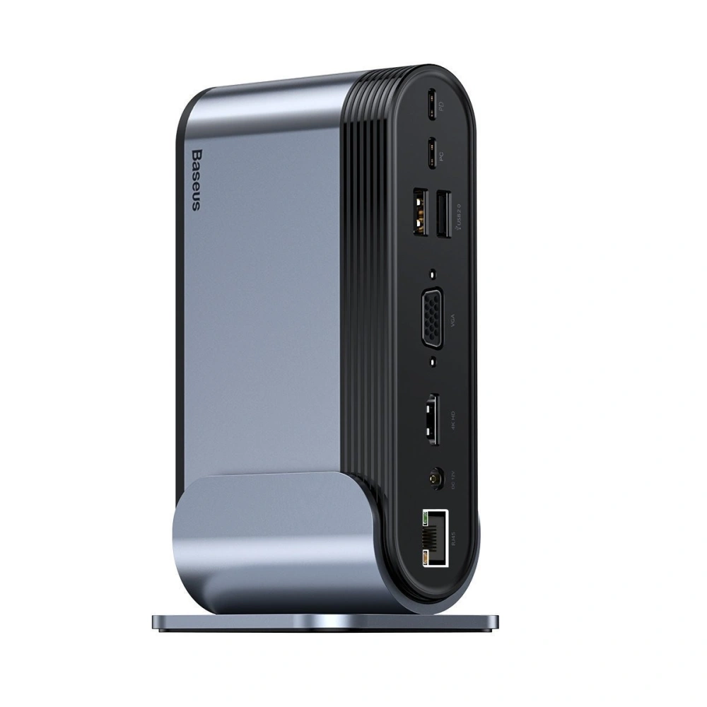 Wholesale Baseus Working Station Multifunctional Type-C HUB Adapter (CN+UK+EU) Dark gray - BSU1047 - {ean13} - Hurt