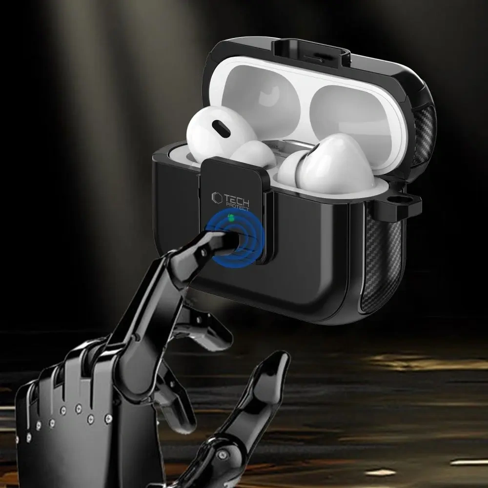 Hurtownia GSM - Tech-Protect Defender Hook MagSafe Apple AirPods Pro 1 / 2 Schwarz - THP3244 - {ean13} - Hurt