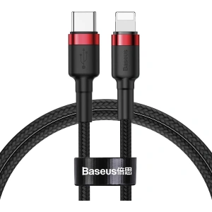 Kabel USB-C do Lightning PD Baseus Cafule, 18W, 1m (czarno-czerwony)