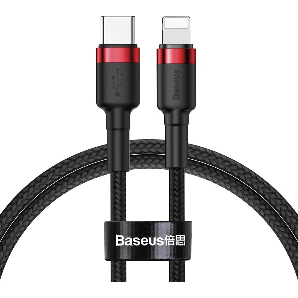 Wholesale Baseus Cafule Cable Type-C to iP PD 18W 1m Red+Black - BSU1048BLKRED - {ean13} - Hurt