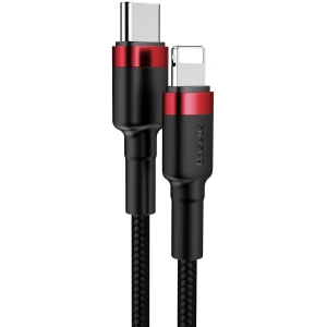 Kabel USB-C do Lightning PD Baseus Cafule, 18W, 1m (czarno-czerwony)
