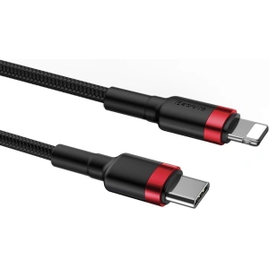 Kabel USB-C do Lightning PD Baseus Cafule, 18W, 1m (czarno-czerwony)