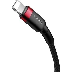 Kabel USB-C do Lightning PD Baseus Cafule, 18W, 1m (czarno-czerwony)