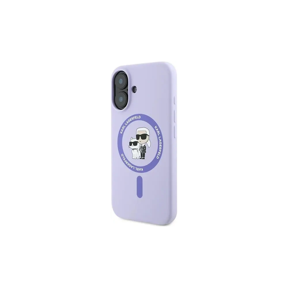 Wholesale Karl Lagerfeld KLHMP16SSCMKCRHU Apple iPhone 16 hardcase Silicone Karl&Choupette Ring MagSafe purple - KLD21723 - {ean13} - Hurt
