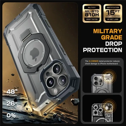 Etui Supcase Unicorn Beetle Grip Mag MagSafe Apple iPhone 16 Pro Max Grey