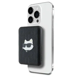 Hurtownia GSM - Karl Lagerfeld KLPB5FPGKSCHHK 15W 5000mAh powerbank wireless Choupette Head Pin MagSafe negru - KLD21729 - {ean13} - Hurt