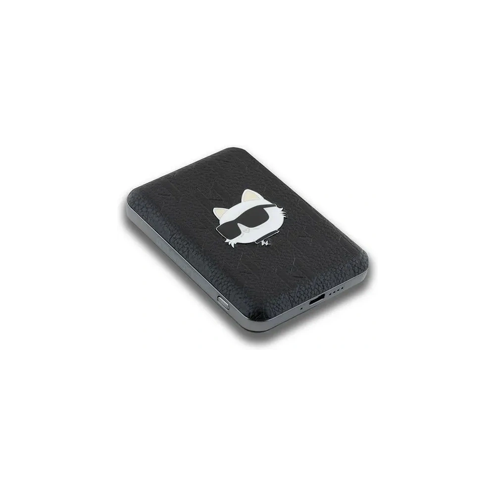 Hurtownia GSM - Karl Lagerfeld KLPB5FPGKSCHHK 15W 5000mAh powerbank wireless Choupette Head Pin MagSafe negru - KLD21729 - {ean13} - Hurt