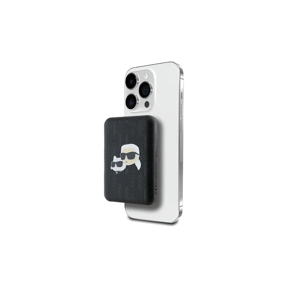 Hurtownia GSM - Karl Lagerfeld KLPB5FPGKSKCHK 15W 5000mAh powerbank wireless Karl&Choupette Head Pin MagSafe negru - KLD21730 - {ean13} - Hurt