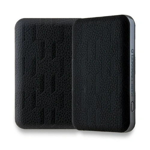 Powerbank bezprzewodowy Karl Lagerfeld KLPB5FPGKSKCHK 15W 5000mAh Karl&Choupette Head Pin MagSafe czarny/black