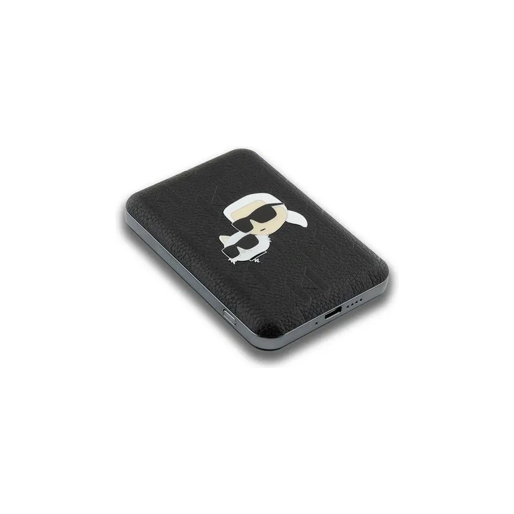 Hurtownia GSM - Karl Lagerfeld KLPB5FPGKSKCHK 15W 5000mAh powerbank wireless Karl&Choupette Head Pin MagSafe negru - KLD21730 - {ean13} - Hurt