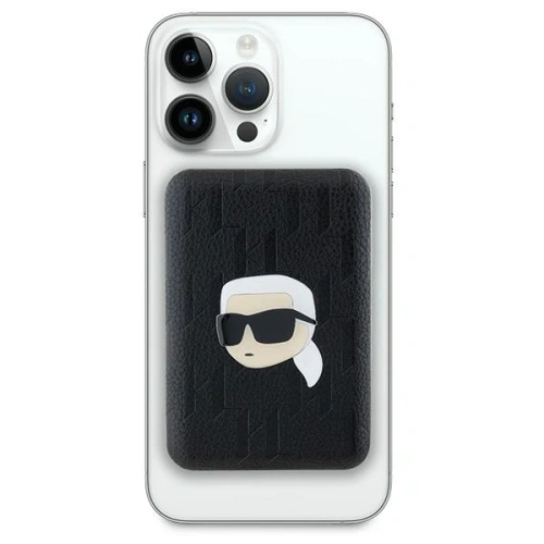 Powerbank bezprzewodowy Karl Lagerfeld KLPB5FPGKSKIHK 15W 5000mAh Karl Head Pin MagSafe czarny/black