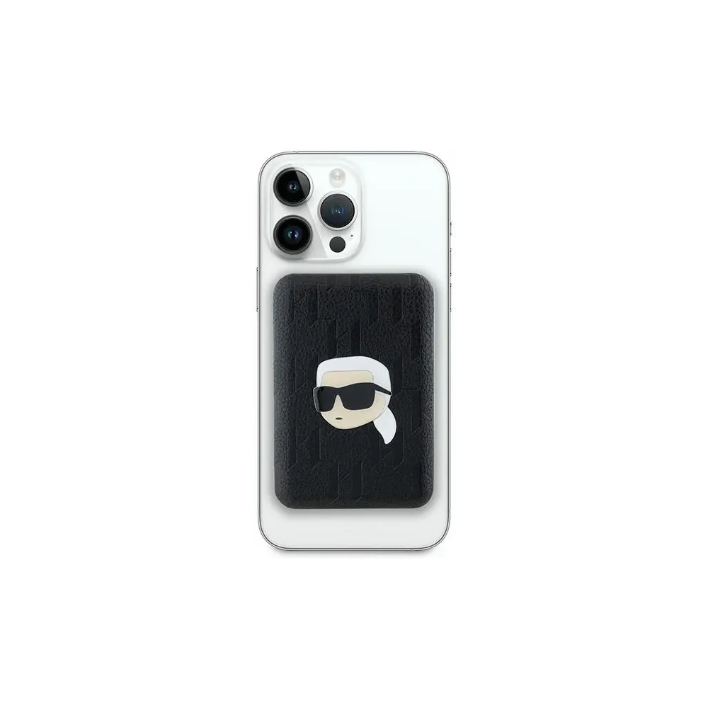 Hurtownia GSM - Karl Lagerfeld KLPB5FPGKSKIHK 15W 5000mAh powerbank wireless Karl Head Pin MagSafe negru - KLD21731 - {ean13} - Hurt