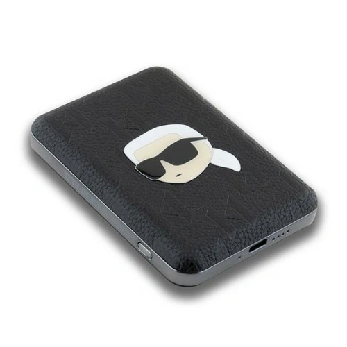 Powerbank bezprzewodowy Karl Lagerfeld KLPB5FPGKSKIHK 15W 5000mAh Karl Head Pin MagSafe czarny/black