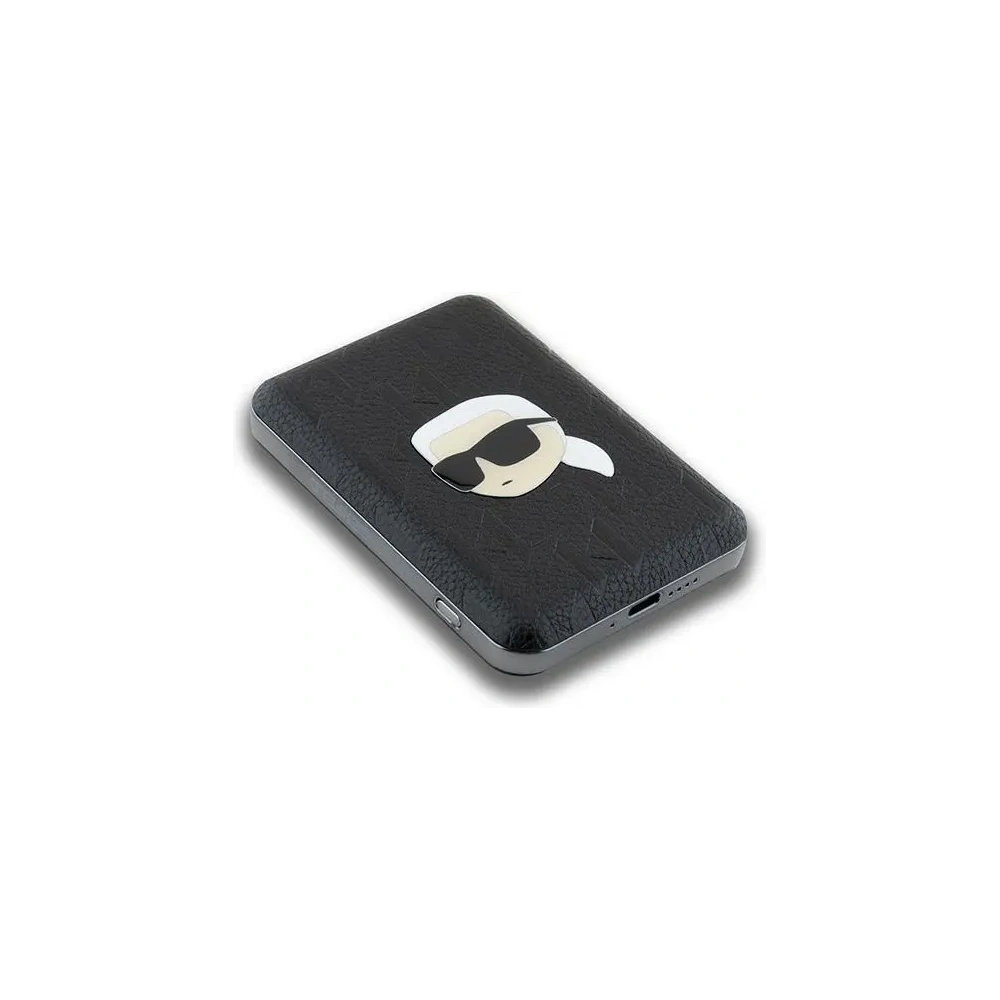 Hurtownia GSM - Karl Lagerfeld KLPB5FPGKSKIHK 15W 5000mAh powerbank wireless Karl Head Pin MagSafe negru - KLD21731 - {ean13} - Hurt