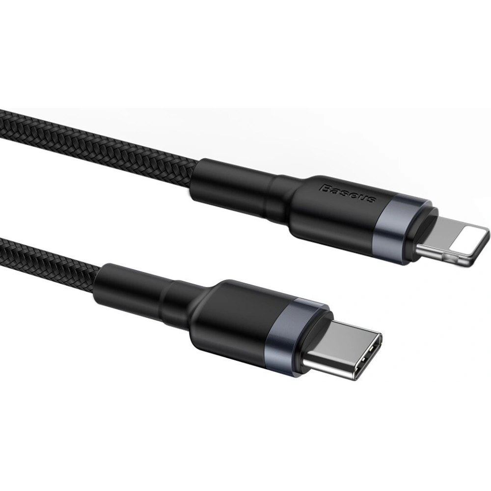 Hurtownia GSM - Kabel USB-C do Lightning PD Baseus Cafule, 18W, 1m (czarno-szary) - BSU1051BLKGRY - {ean13} - Hurt