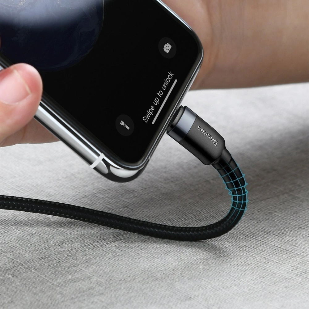 Hurtownia GSM - Kabel USB-C do Lightning PD Baseus Cafule, 18W, 1m (czarno-szary) - BSU1051BLKGRY - {ean13} - Hurt