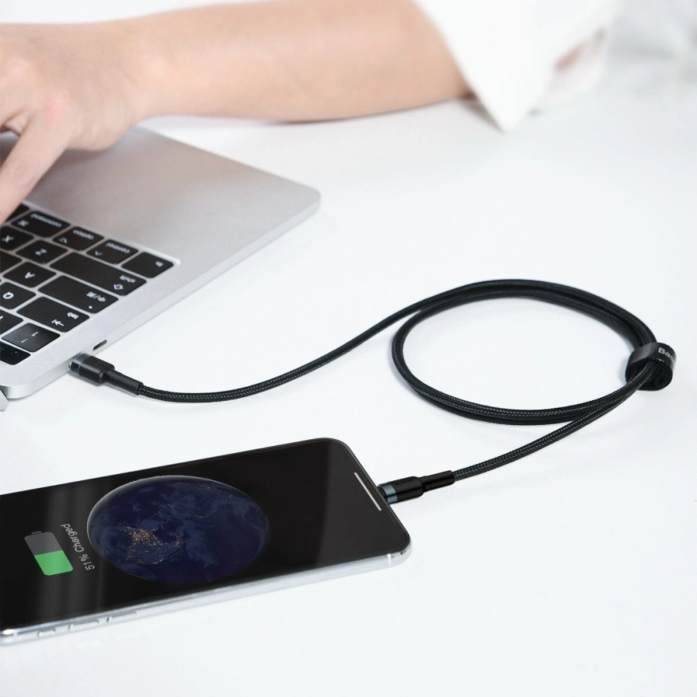 Hurtownia GSM - Kabel USB-C do Lightning PD Baseus Cafule, 18W, 1m (czarno-szary) - BSU1051BLKGRY - {ean13} - Hurt