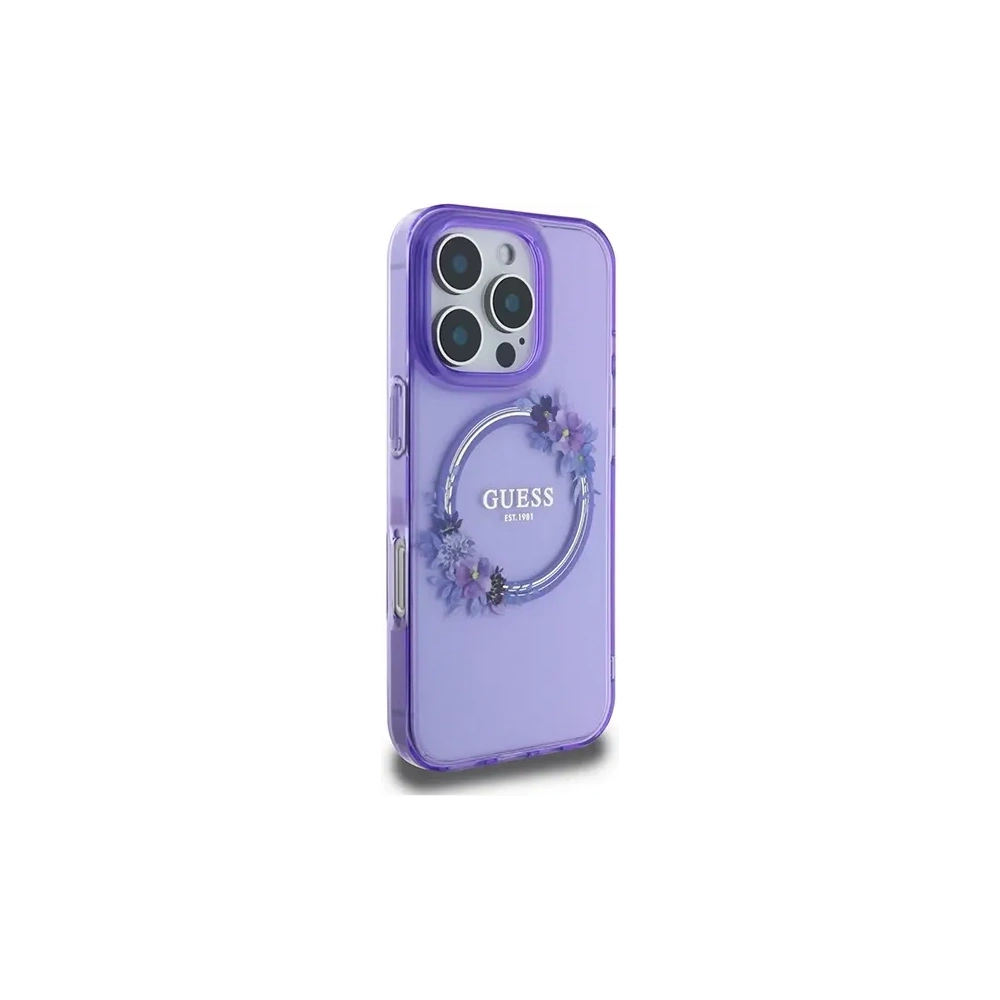 Hurtownia GSM - Guess GUHMP16LHFWFCU Apple iPhone 16 Pro hardcase IML Flori Coroană MagSafe mov - GUE3629 - {ean13} - Hurt