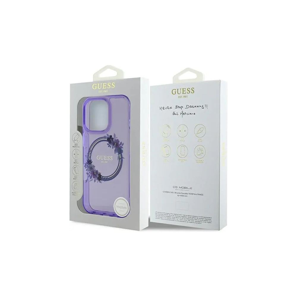 Hurtownia GSM - Guess GUHMP16LHFWFCU Apple iPhone 16 Pro hardcase IML Flori Coroană MagSafe mov - GUE3629 - {ean13} - Hurt