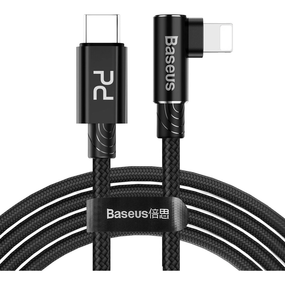 Hurtownia GSM - Kabel kątowy USB-C do Lightning PD Baseus MVP Elbow, 18W, 1m (czarny) - BSU1052BLK - {ean13} - Hurt