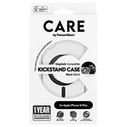 Etui CARE by PanzerGlass Feature Kickstand Case Apple iPhone 16 Plus MagSafe czarny/black